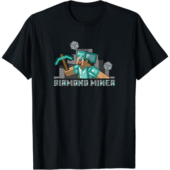 Pixel Art Steve Diamond Miner T-Shirt Unisex S-5XL Hot Trending Shirt, Vintage Birthday Gift