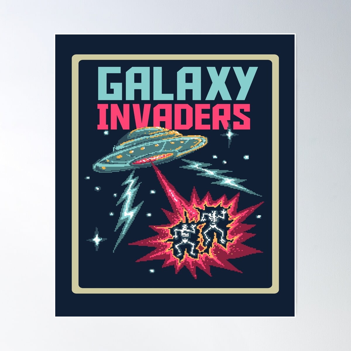 Pixel Art Vector Illustration Alien Space Ufo Invaders With 80S