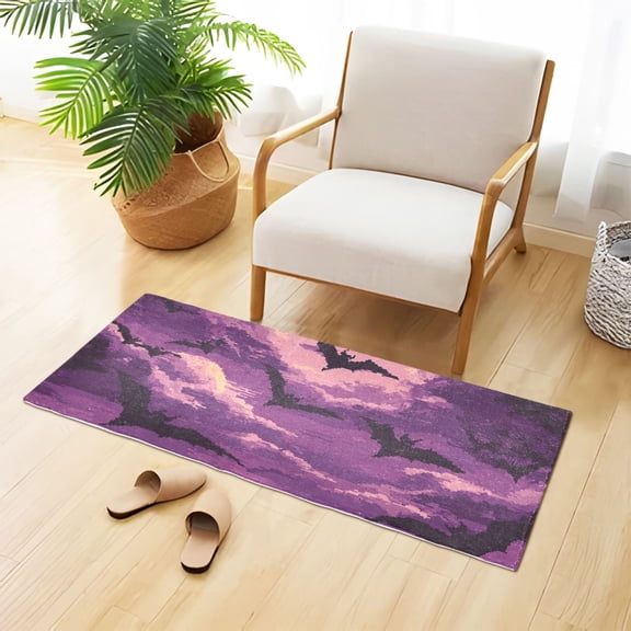 Pixel Bats Bathroom Rug 39x20 Non Slip Quick Dry Washable Bathroom Mats for Bedroom Living Room Kitchen
