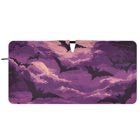 Pixel Bats Car Windshield Sun Shade Foldable Front Window Shades Cover Sun Visor Shield Block