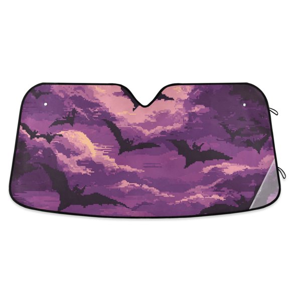 Pixel Bats Car Windshield Sun Shade Reflector Sunshade Foldable for Front Keeps Vehicle Cool