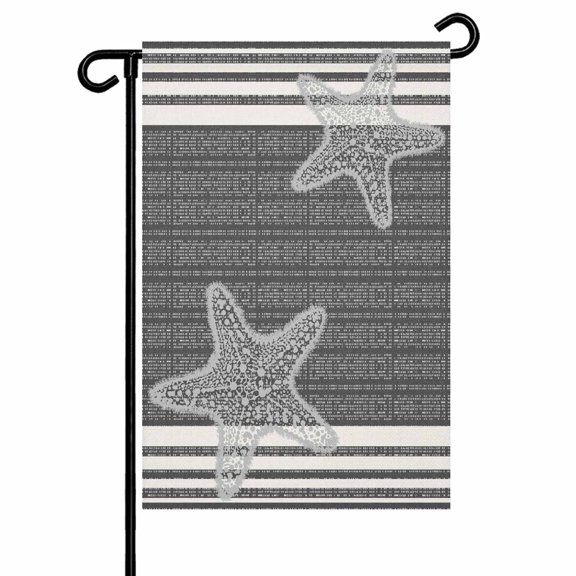 Pixel Black Star Garden Flag 12x18 Inch Modern Abstract Nautical Ocean Beach Starfish Stripe Double Sided Small Decorative Garden Flags for Outside, Outdoor Yard Porch Lawn Decoration