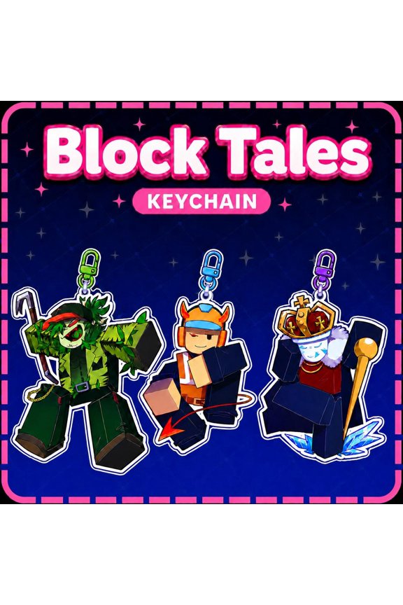 Pixel Block Game Character Acrylic Keychain Cute Gamer Gift Backpack Charm, random 1 pack