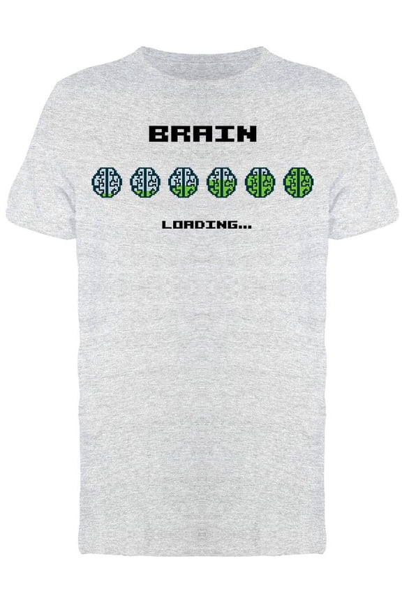 Pixel Brain Loading Funny Geek Tee Men's -Image by Shutterstock