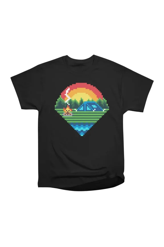 Pixel Camping T-Shirt Tee Gift For Him Merch For Her Apparel For Friend