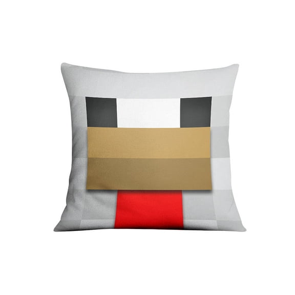 Pixel Chicken Face Throw Pillow - 8-Bit Sandbox Game Decorative Cushion for Couch, Bed & Gaming Room - Soft Plush Sofa Pillow for Gamers & Home Decor Enthusiasts