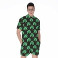 thumbnail image 1 of Pixel Clover St. Patrick'S Day Short Sleeve Men'S Rompers, Irish St. Patrick'S Day Casual Summer Jumpsuits Outfit, 1 of 4