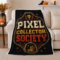 thumbnail image 1 of Pixel Collector Society Retro Gaming Crest, Dramatic Celestial Scene, Warm Flannel Blanket for Living Room and Bedroom, Celestial Art Lovers Housewarming Gift, Celestial Home Decor, 1 of 9