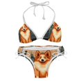 thumbnail image 1 of Pixel Dog Detachable Sponge Adjustable Strap Bikini Set Two-Pack Swimsuits Swimming Suits Applicable Scenes, 1 of 6