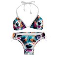 thumbnail image 1 of Pixel Dog Detachable Sponge Adjustable Strap Bikini Set Two-Pack Swimsuits for All Occasions, 1 of 6