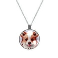 thumbnail image 1 of Pixel Dog Elegant Glass Circular Pendant Necklace - Stunning Jewelry Piece, 1 of 5