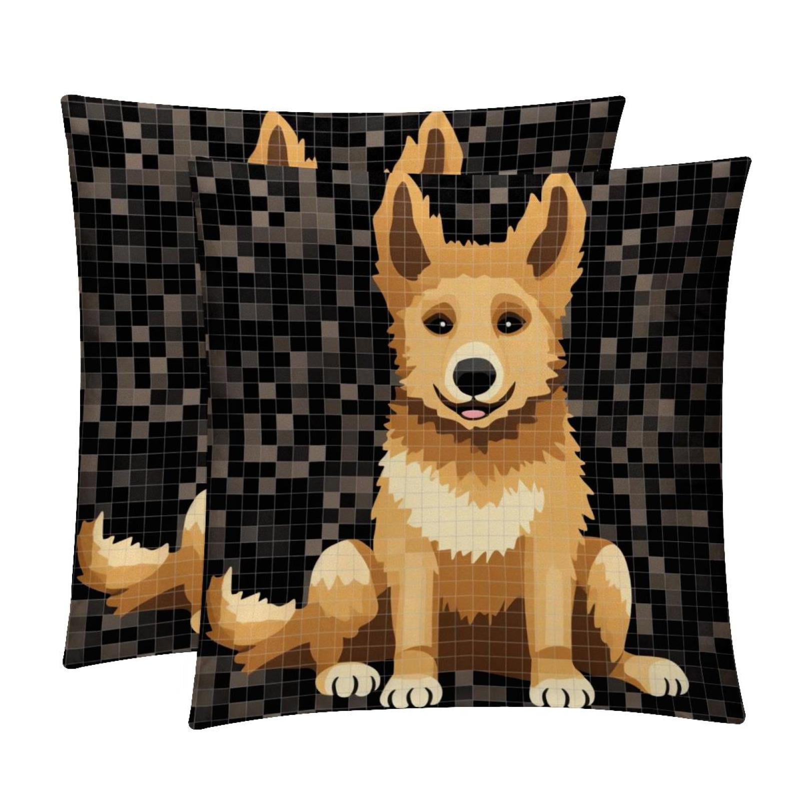 Pixel Dog Luxurious Velvet Bed Pillow Inserts with Unique Patterns
