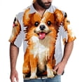 thumbnail image 1 of Pixel Dog Men's Printed Button Down Short Sleeve Casual Summer Beach Shirt - Unisex, 1 of 6