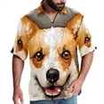thumbnail image 1 of Pixel Dog Men's Short Sleeve Beach Shirts, Casual Printed Button Down Summer Shirts for Men and Women, 1 of 6