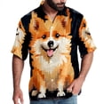 thumbnail image 1 of Pixel Dog Men's Short Sleeve Beach Shirts Hawaiian Button Down Casual Summer Printed Unisex Top, 1 of 6