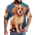 thumbnail image 1 of Pixel Dog Men's Short Sleeve Casual Printed Button Down Beach Shirts Hawaiian Style Unisex Summer Shirt, 1 of 6