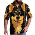 thumbnail image 1 of Pixel Dog Men's Short Sleeve Poplin Button Down Shirts - Casual Printed Summer Beach Tops for Men, 1 of 6