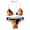 thumbnail image 1 of Pixel Dog One-Piece Swimsuit Bikini Set, Detachable Sponge, Adjustable Strap, Two-Pack, Beach Vacation Wear, 1 of 6