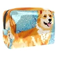 thumbnail image 1 of Pixel Dog Printed Design Waterproof PVC Cosmetic Travel Bag Makeup Pouch Small Leather Pouch Makeup Organizer Drawers Storage Lightweight Large Capacity for Ladies Girls Out and about, 1 of 6