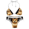thumbnail image 1 of Pixel Dog Swim Suit Women Bikini Set, Detachable Sponge, Adjustable Strap, Two-Pack - Beach, Pool, Vacation, 1 of 6