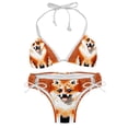 thumbnail image 1 of Pixel Dog Women's Bikini Set with Detachable Sponge and Adjustable Strap, Two-Pack, Ideal for Beach and Pool, One-Piece Swimsuits Swimwear Swimsuits, 1 of 6