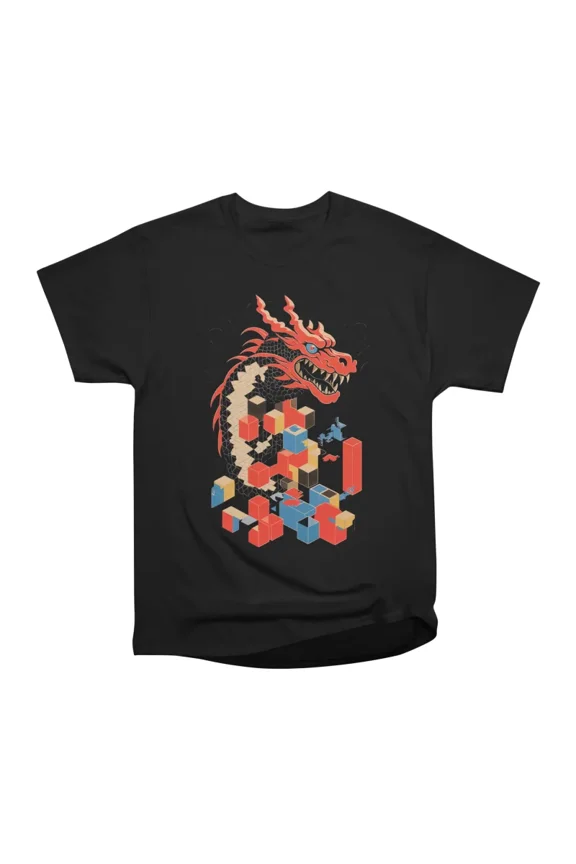 Pixel Dragon T-Shirt Tee Gift For Him Merch For Her Apparel For Friend