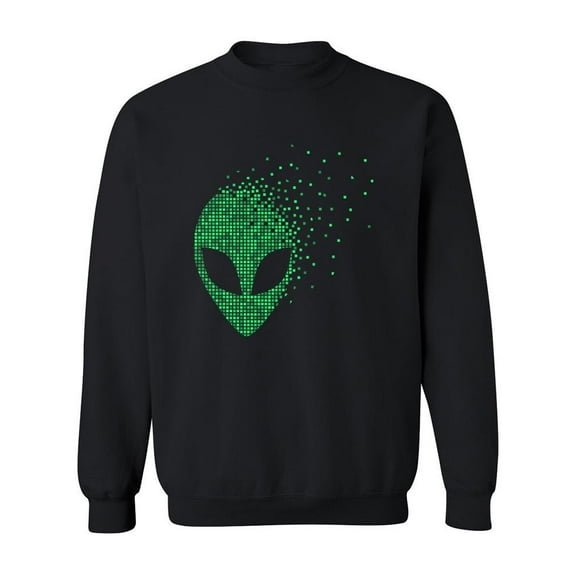 Pixel Fading Alien Sweatshirt Men -Image by Shutterstock, Male XX-Large