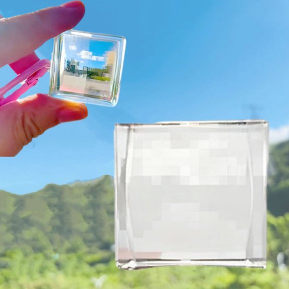 Pixel Filter, Funny Pixelated Lens for Pixel View Effect, Pixels Stylized Lens Window , Clear Crystal Plastic Pixels Mirror Filter Ornament, Unique Prism Len for Photography