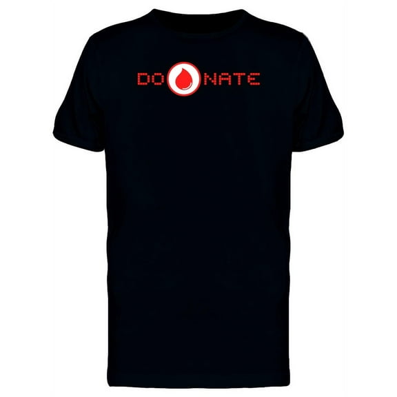 Pixel Font Donate Blood T-Shirt Men -Image by Shutterstock, Male XX-Large