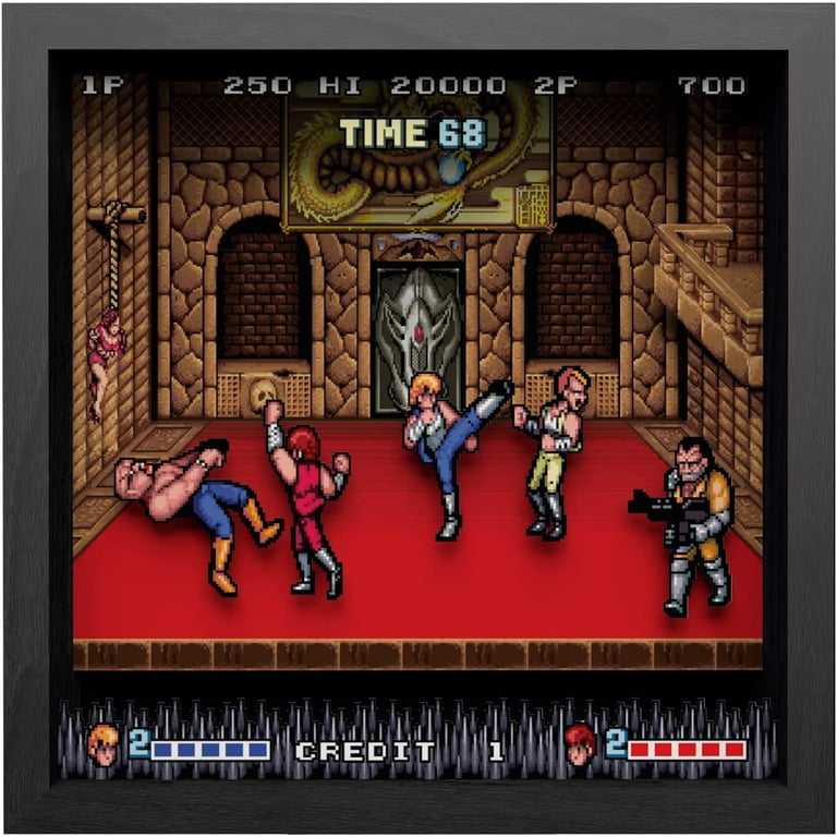 Pixel Frames Double Dragon 9x9 Shadow Box Art - Officially