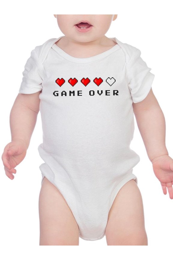 Pixel Gameover Hearts Art Bodysuit Infant -Image by Shutterstock,  Newborn