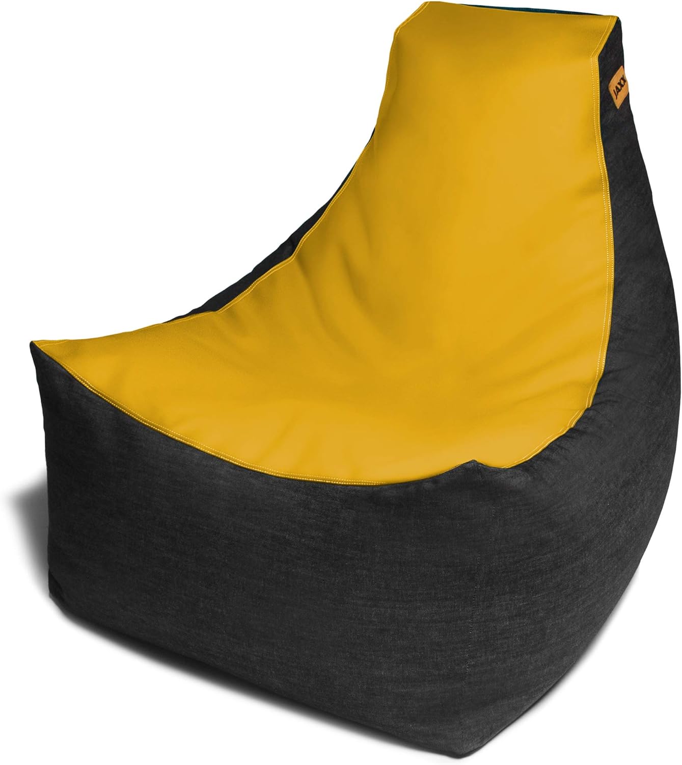 Pixel Gamer Bean Bag Chair, Premium Vinyl/Dark Denim, Yellow