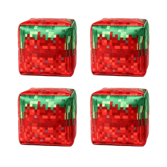 Pixel Grass Block Weighted Kick Sack, 4‑Pack Square Cube Throwing Bean Bags, 2.75 Inch Outdoor Leisure Kicking Game Toys for Backyard, Beach & Camping