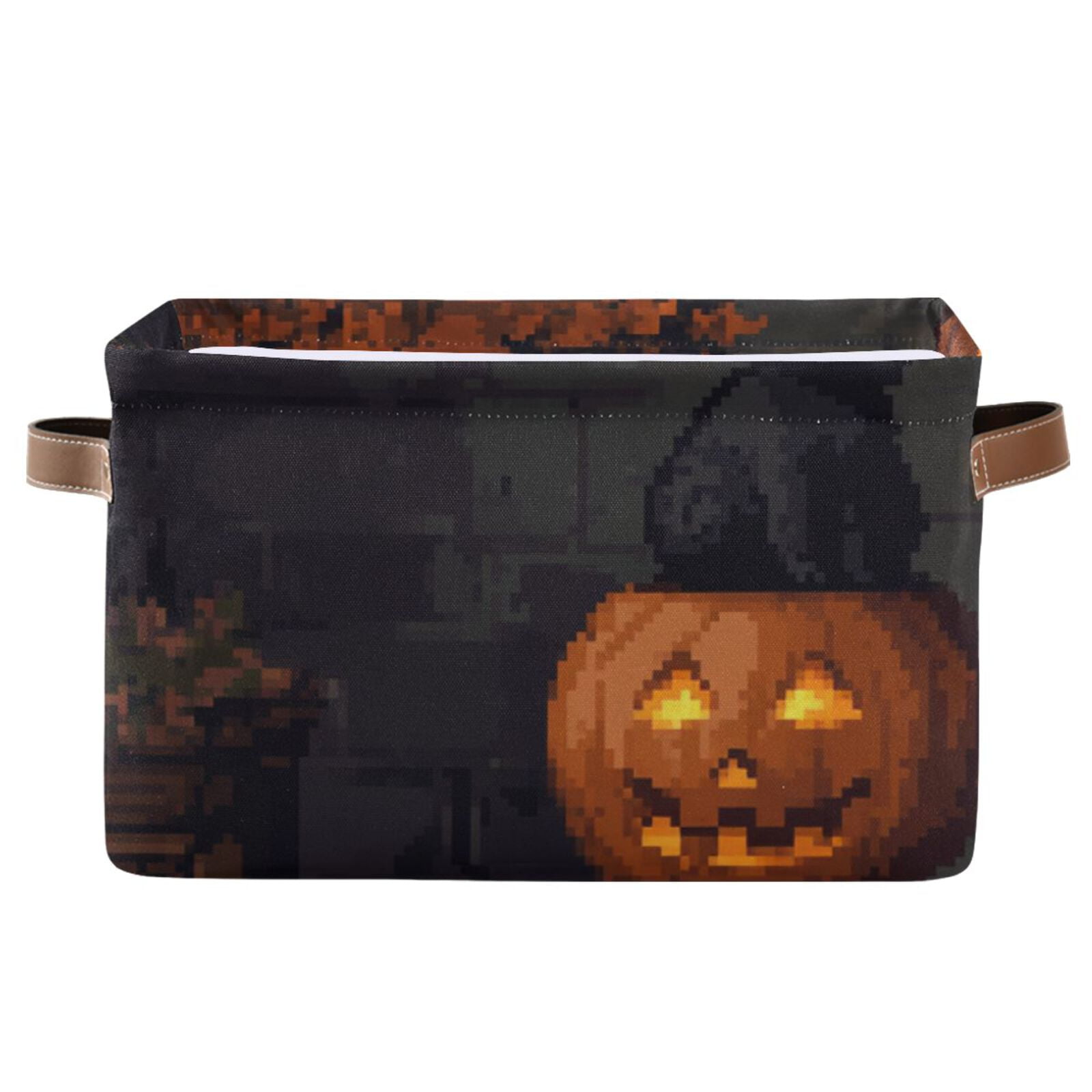 Pixel Halloween Storage Bins Baskets With Handles Storage Box Clothes ...