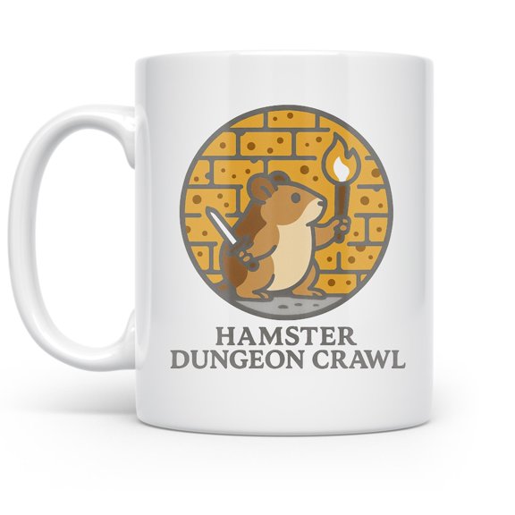 Pixel Hamster, 11oz mug for gamers and pet lovers and tabletop nights and office desks