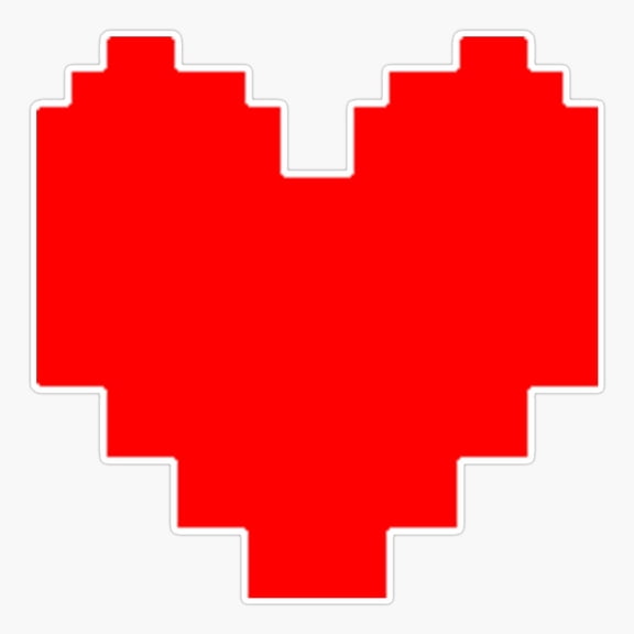 Pixel Heart Adventure Game Inspired Sticker