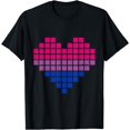 thumbnail image 1 of Pixel Heart Bisexual LGBT-Q Gaymer Retro Pride Gamer T-Shirt, 1 of 4