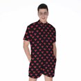 thumbnail image 1 of Pixel Heart Pattern Short Sleeve Men'S Rompers Casual Summer Jumpsuits Outfit, 1 of 4