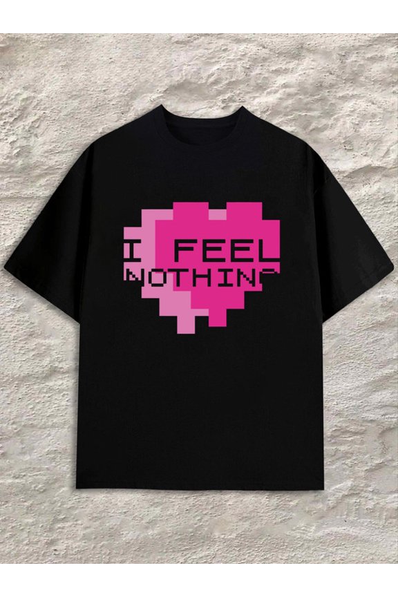 Pixel Heart Tee men black Everyday wear, suitable for the office, dates,and going out Basic Unisex Shirt Graphic Tee tshirts Fashion Unisex Shirt Cotton tshirts