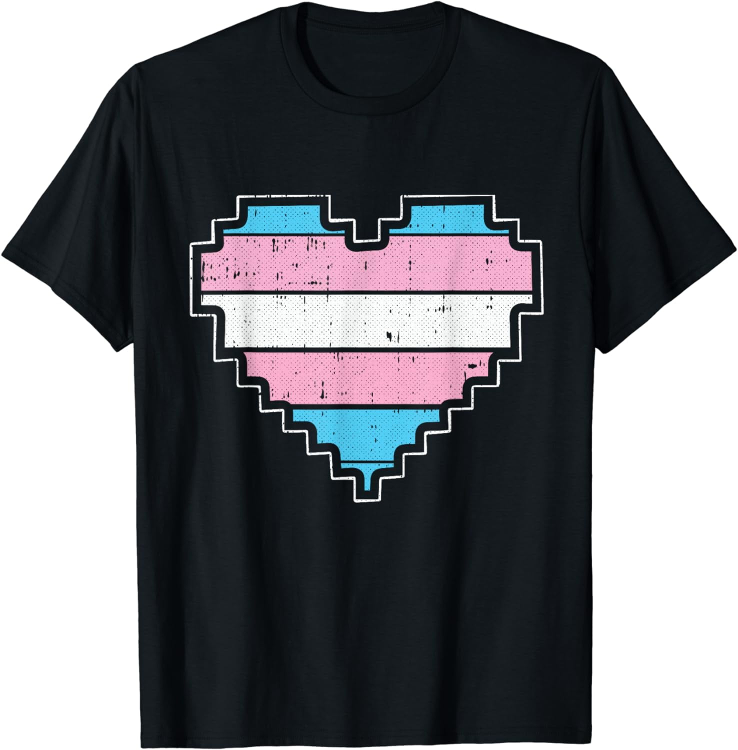 Pixel Heart Trans-gender Pride Retro Gaming LGBTQ Ally Gamer T-Shirt ...