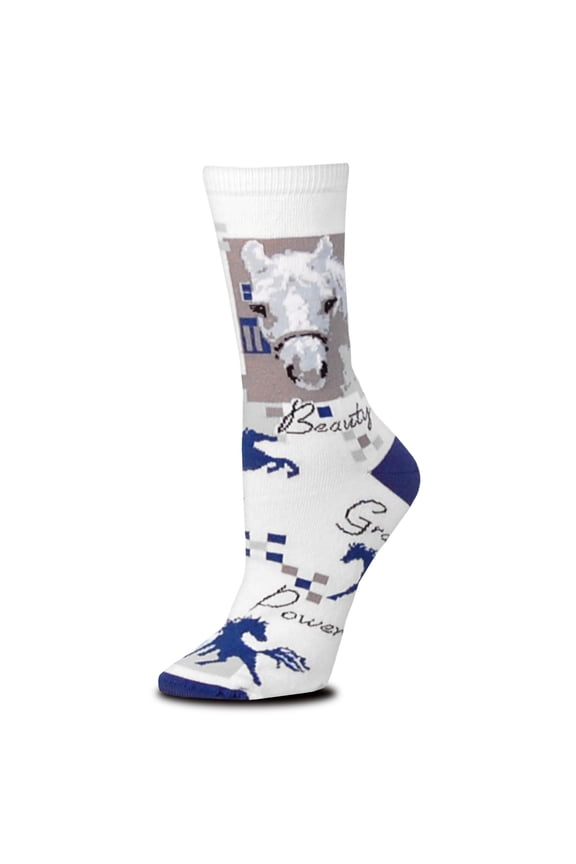 Pixel Horse White Medium Socks