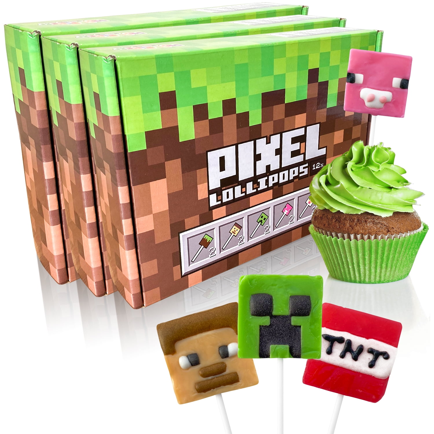 Minecraft Pixel Style Gamer Birthday Party Supplies, Miner Crafting  Décorations, y compris la bannière Pixel, les ballons, les gâteaux et les  cupcakes pour Gamer P