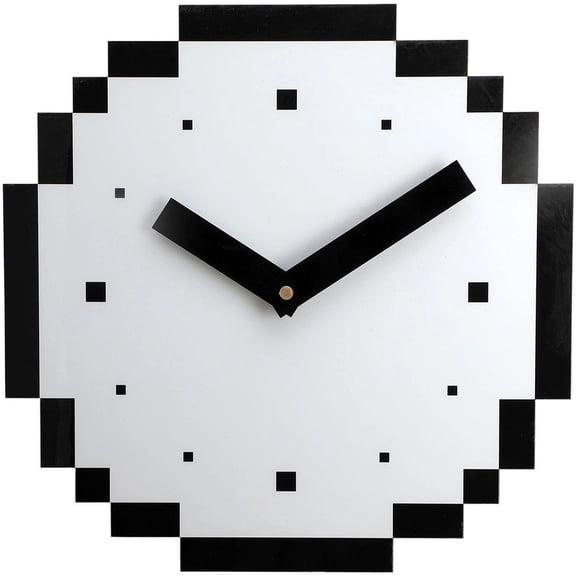 Pixel Mosaic Wall Clock Retro Pixel Time Clock Modern Wall Art Pixellated Analog Home Decor For Office Living Room