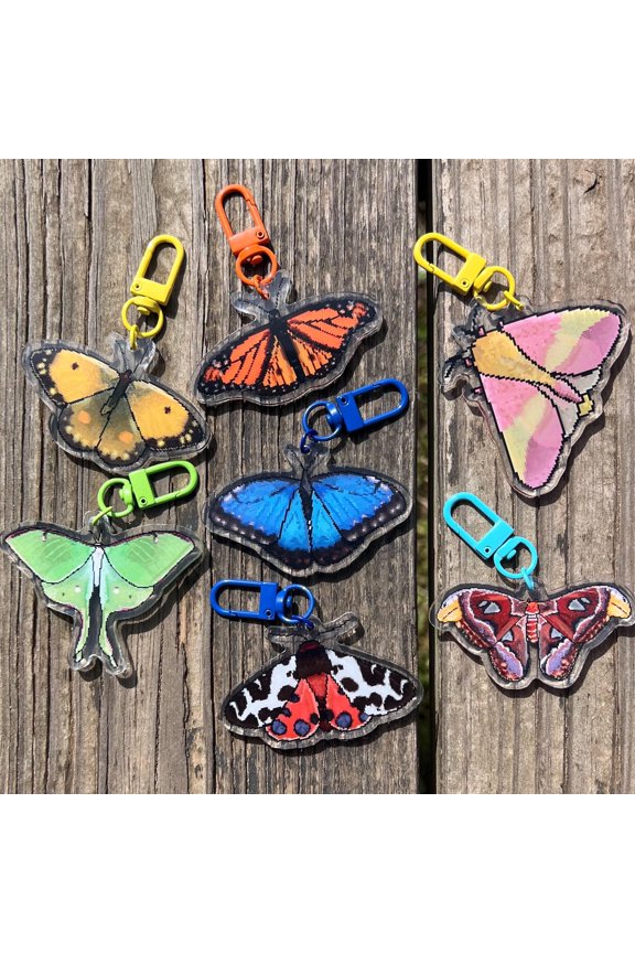 Pixel Moth & Butterfly Keychains! 2.5in (1 keychain)