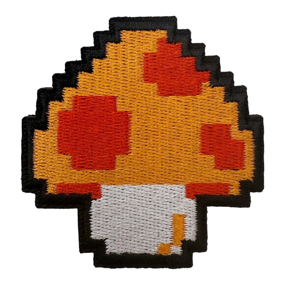 Pixel Mushroom Retro Bit Game Power Up Patch, Cute Funny Tactical Embroidered Military Morale Patch Hook And Loop Patches For Backpack, Hat, Diy Applique, Molle Vest, Bag, Jackets, Clothing