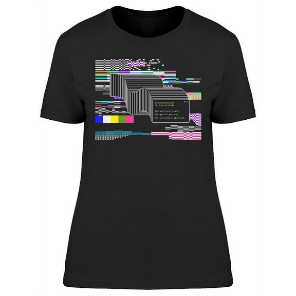Pixel Noise Glitched Screen  T-Shirt Women -Image by Shutterstock, Female Large