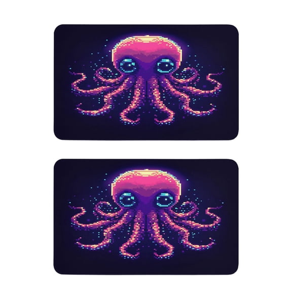 Pixel Octopus Strong Fridge Magnets Refrigerator Magnets Sticker Decor for Whiteboards Locker 4"x2.5" 2 Pack