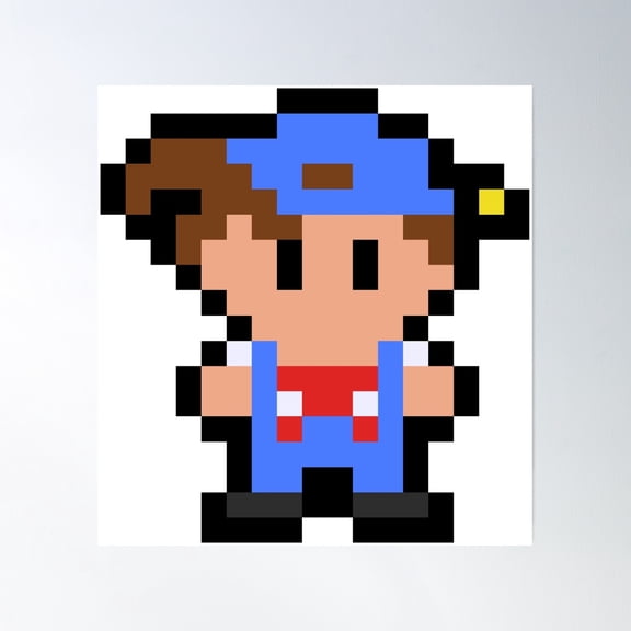 Pixel Pete Poster Wall Art, Modern Wall Decor, 16x16 UNFRAMED