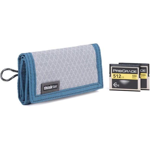 Pixel Pocket Rocket Memory Card Folding Wallet for 10 CFast or CF Express Type B Memory Cards (Marine Blue)