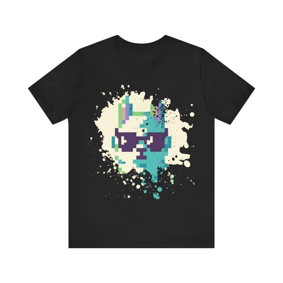 Pixel Pooch with Shades - Jersey Short Sleeve Tee